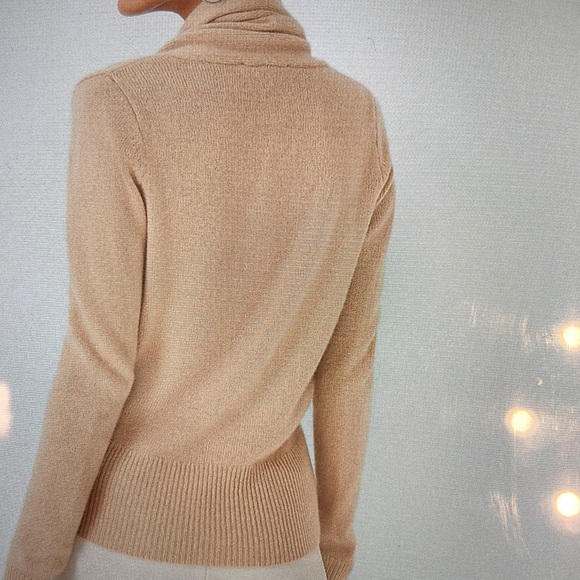 Wrap Cashmere Sweater, size-Large, color-red, light brick 🧱, - Picture 11 of 15